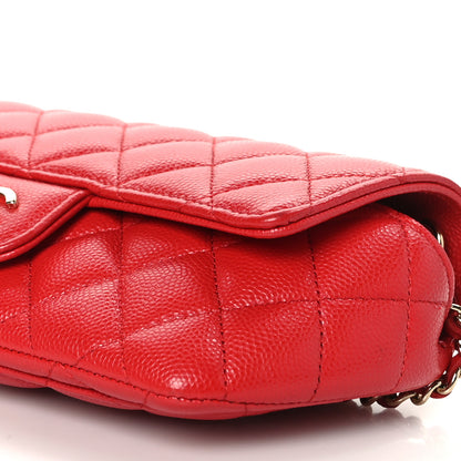 Chanel Caviar Quilted Glasses Case With Chain Red 10 of 11