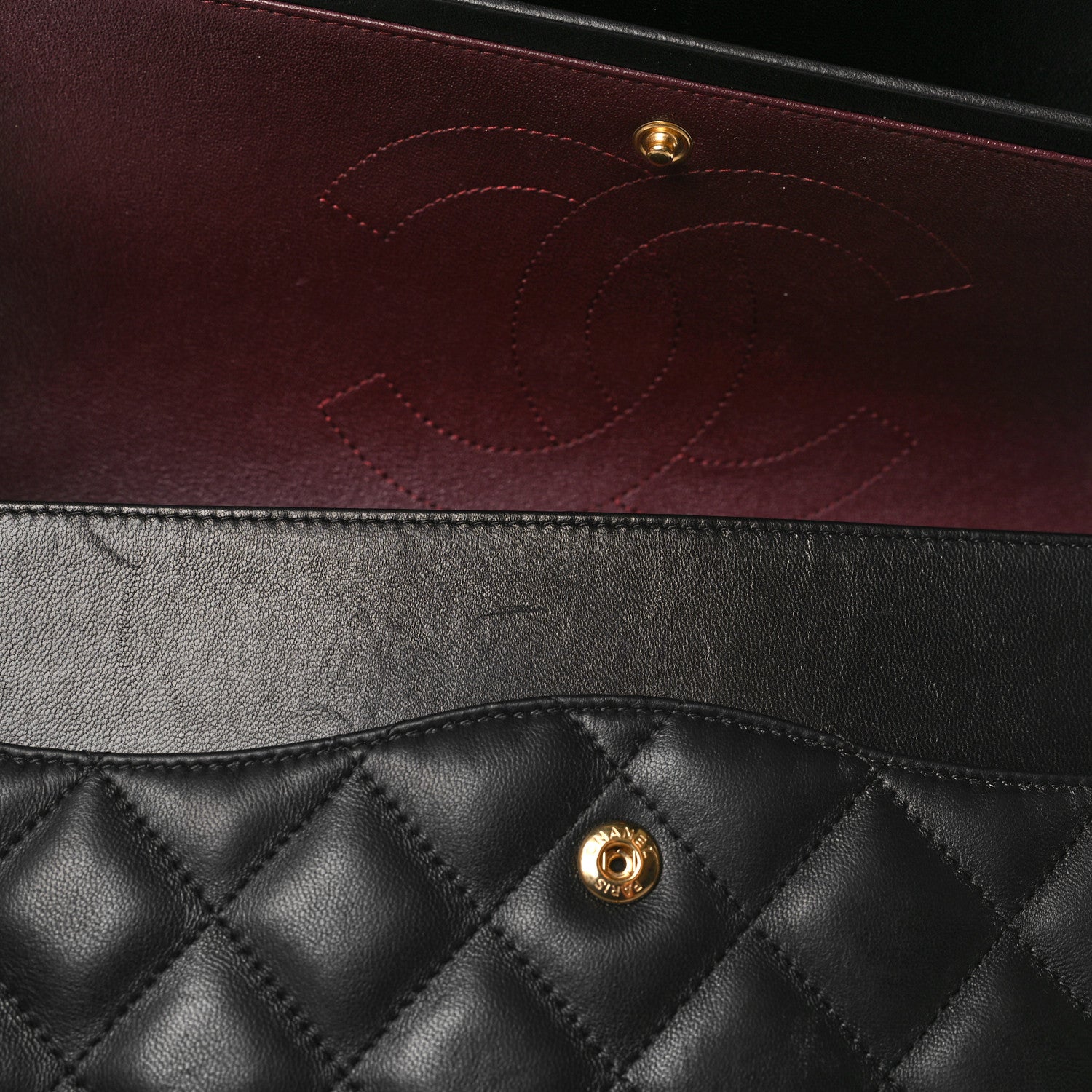 Chanel Lambskin Quilted Jumbo Double Flap Black 12 of 12