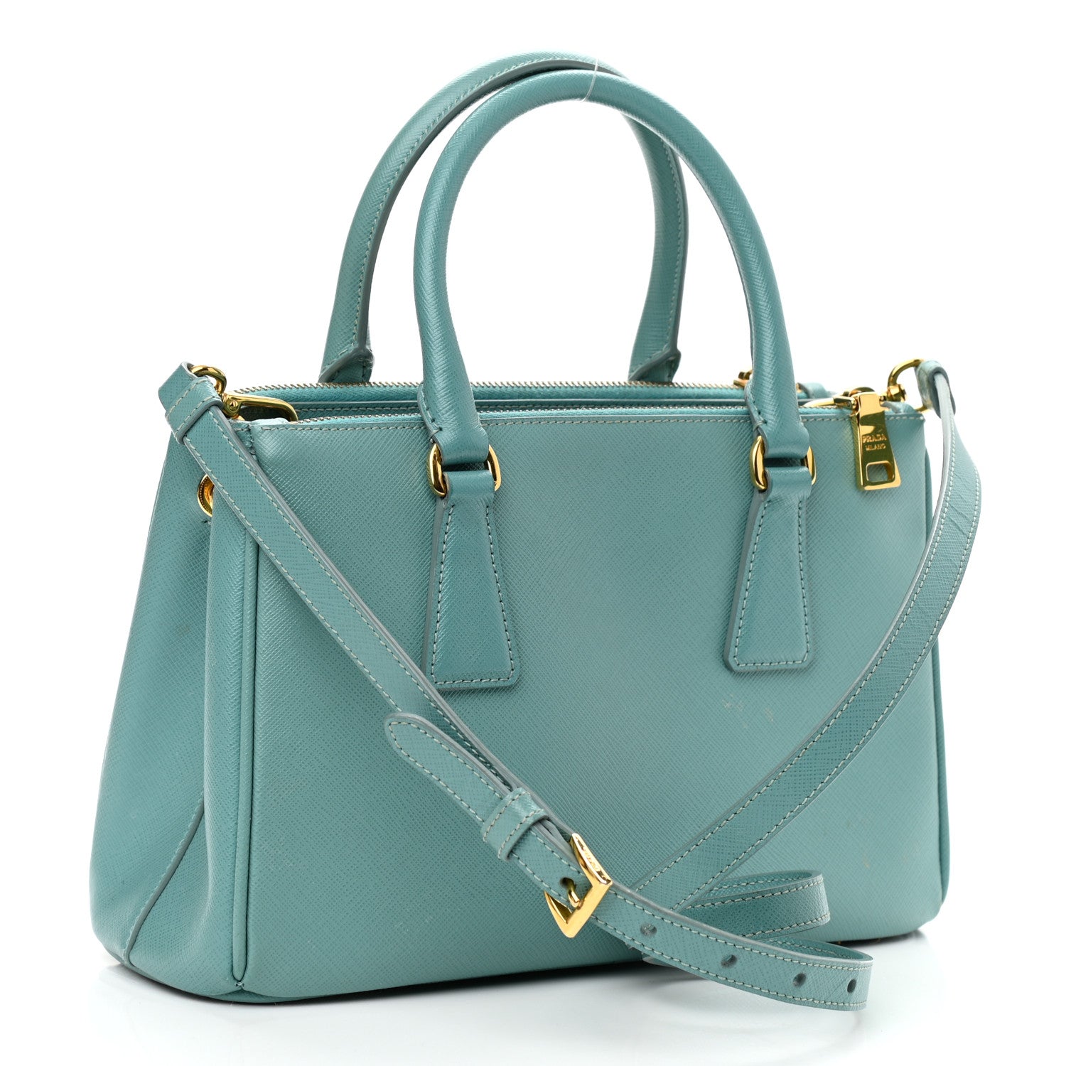 Prada Saffiano Lux Mini Galleria Double Zip Tote Anice 5 of 28