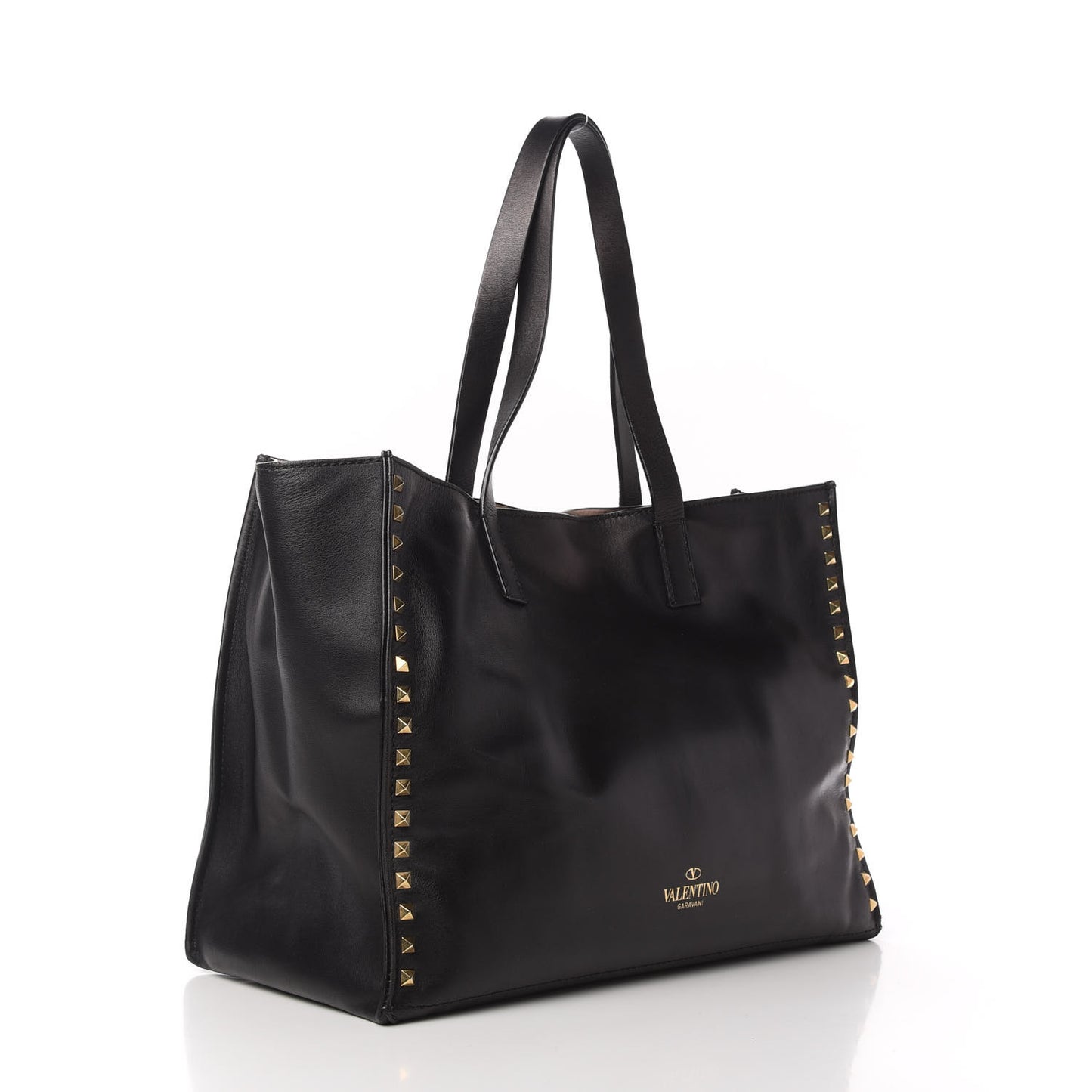 Nappa Medium Rockstud Soft Tote Black