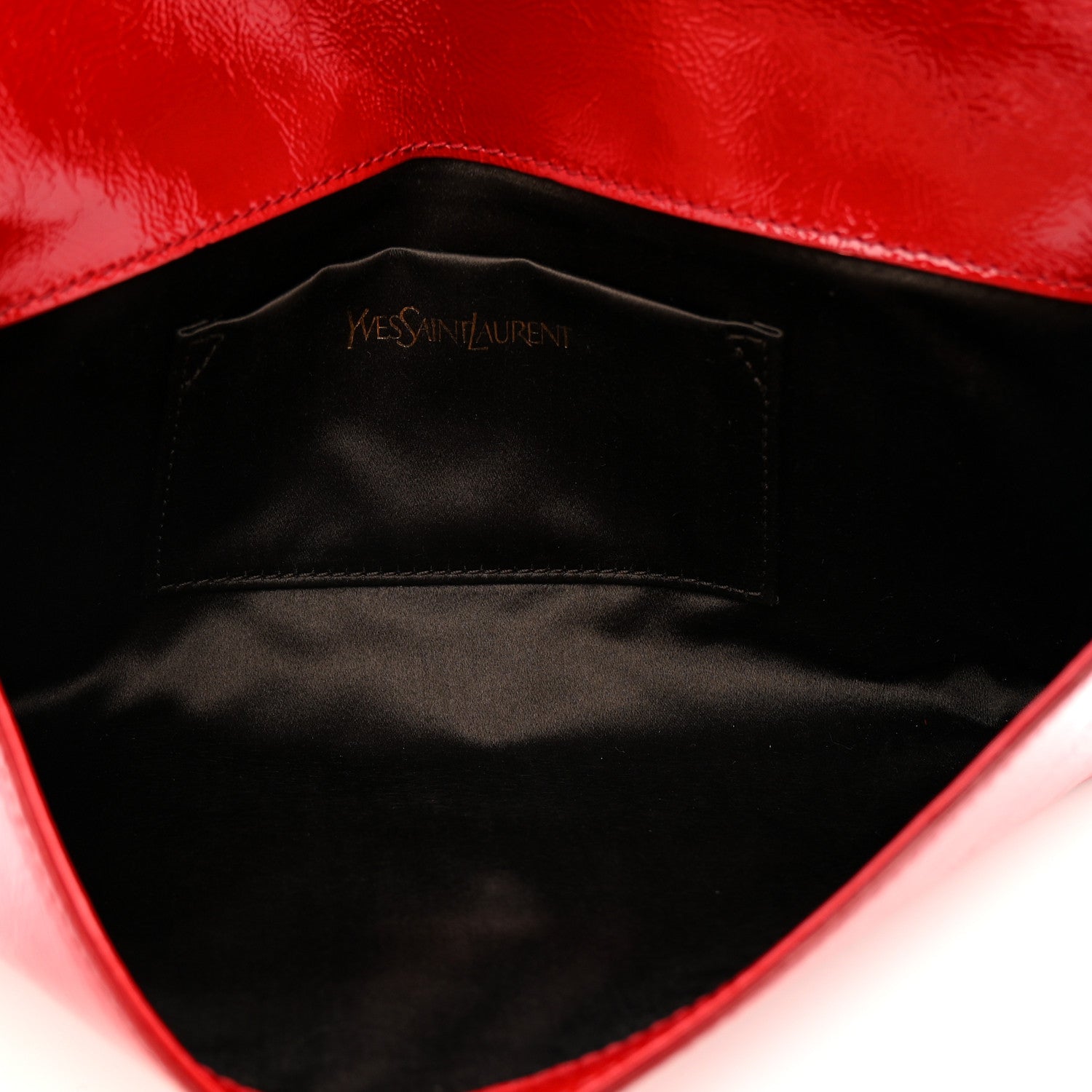 Saint Laurent Textured Patent Monogram Large Belle De Jour Clutch Red 5 of 6