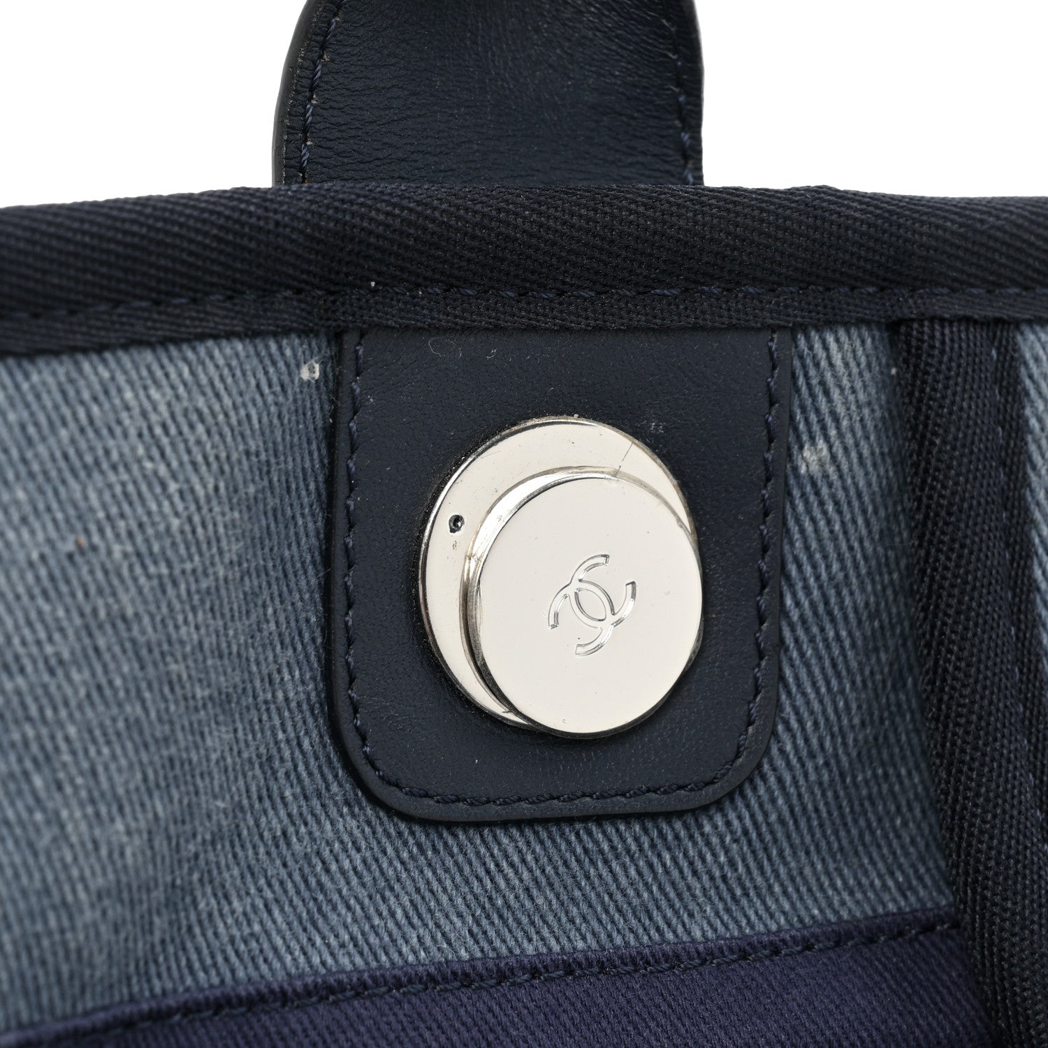 Chanel Denim Large Deauville Tote Blue 12 of 17