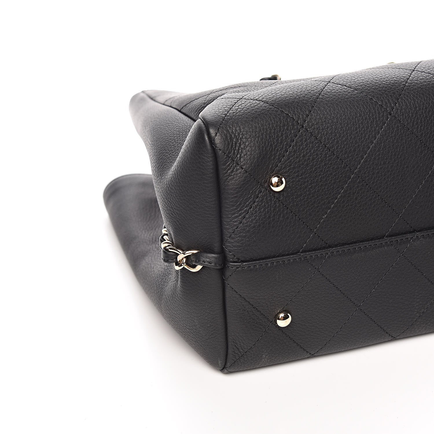 Chanel Bullskin Stitched Large Shopping Bag Black 8 of 10