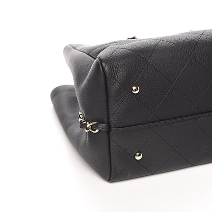 Chanel Bullskin Stitched Large Shopping Bag Black 8 of 10