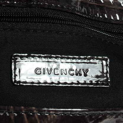 Givenchy Crinkled Patent Envelope Folded Clutch Black Grey 6 of 8