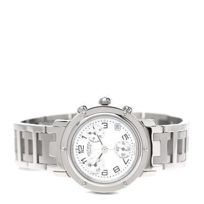 Hermes Stainless Steel 31mm Clipper Chronograph Quartz Watch 4 of 8