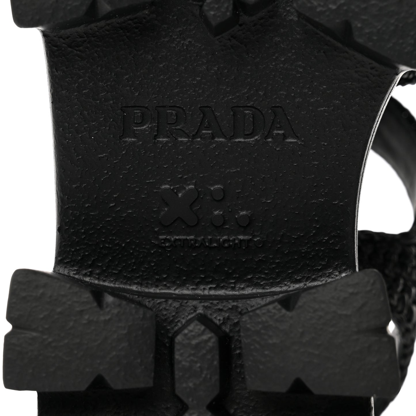 Raffia Metal Triangle Logo Crochet Monolith 55mm Cage Sandals 35 Black
