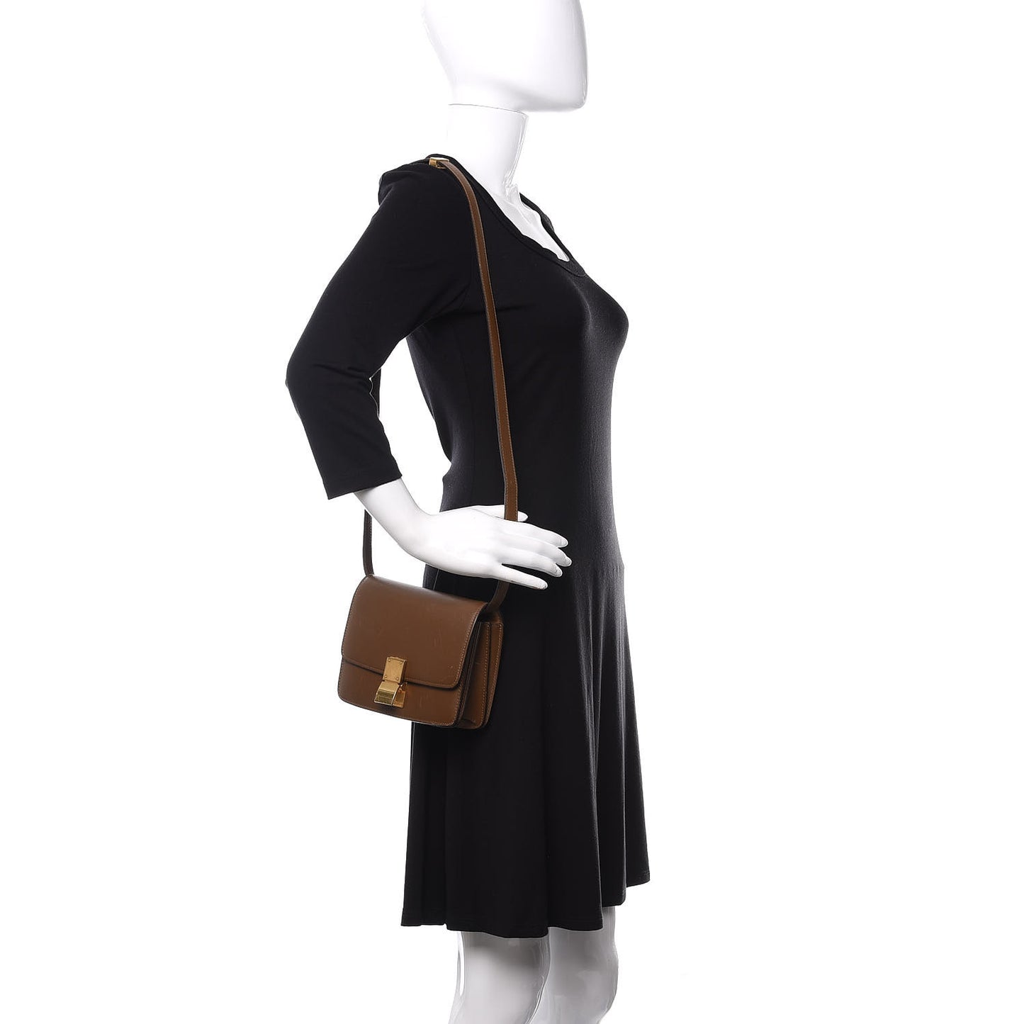 Smooth Calfskin Small Classic Box Flap Bag Camel