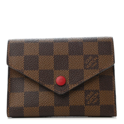Louis Vuitton Damier Ebene Victorine Wallet Red 1 of 8