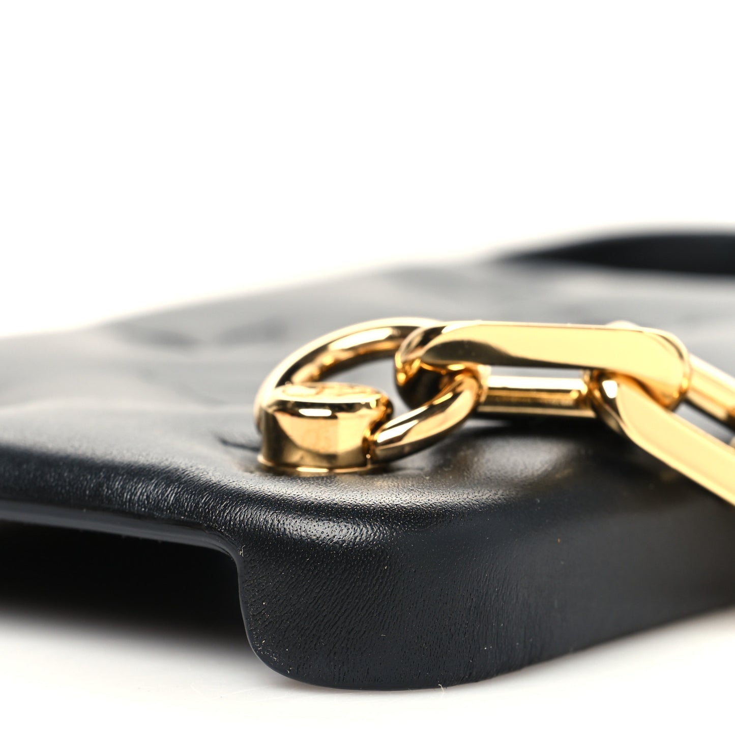 Lambskin Embossed Monogram Coussin iPhone 13 Pro Bumper Black