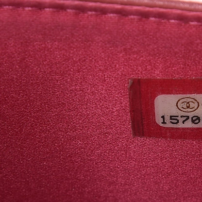 Chanel Patent Camellia Embossed Wallet on Chain WOC Rose 7 of 11