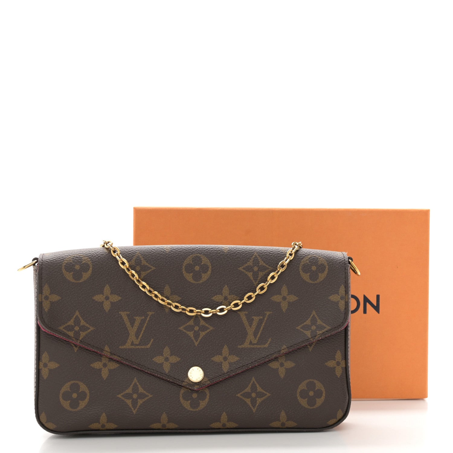Louis Vuitton Monogram Pochette Felicie Chain Wallet Fuchsia 12 of 12