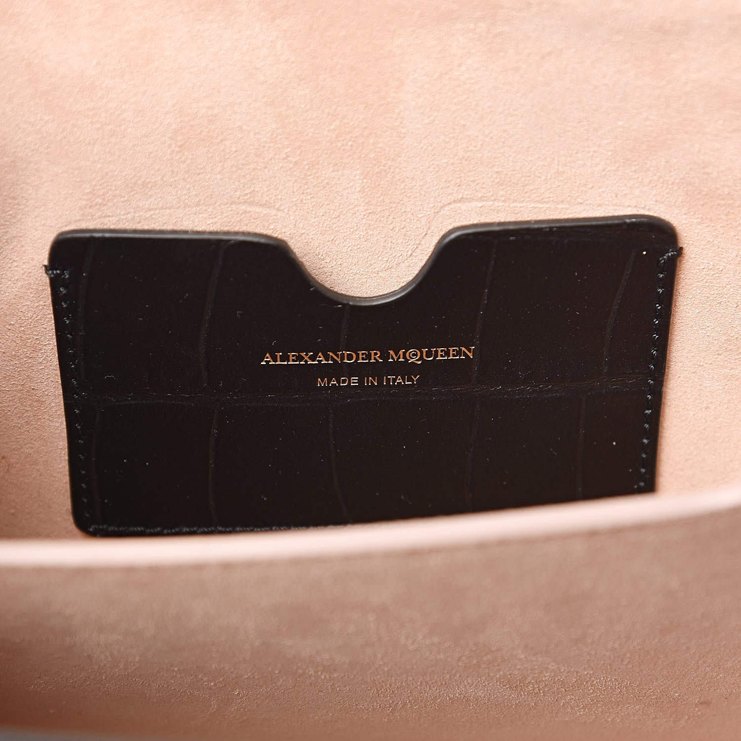 Alexander McQueen Calfskin Crocodile Embossed Box Shoulder Bag 19 Black 6 of 8