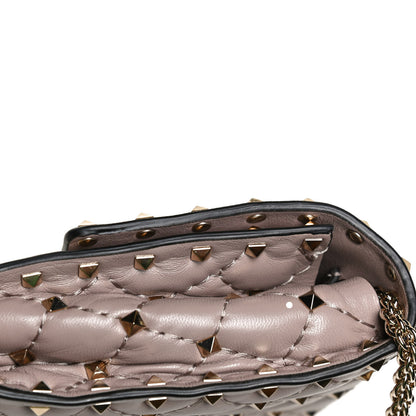 Valentino Garavani Lambskin Rockstud Spike Wallet on Chain Poudre 9 of 9
