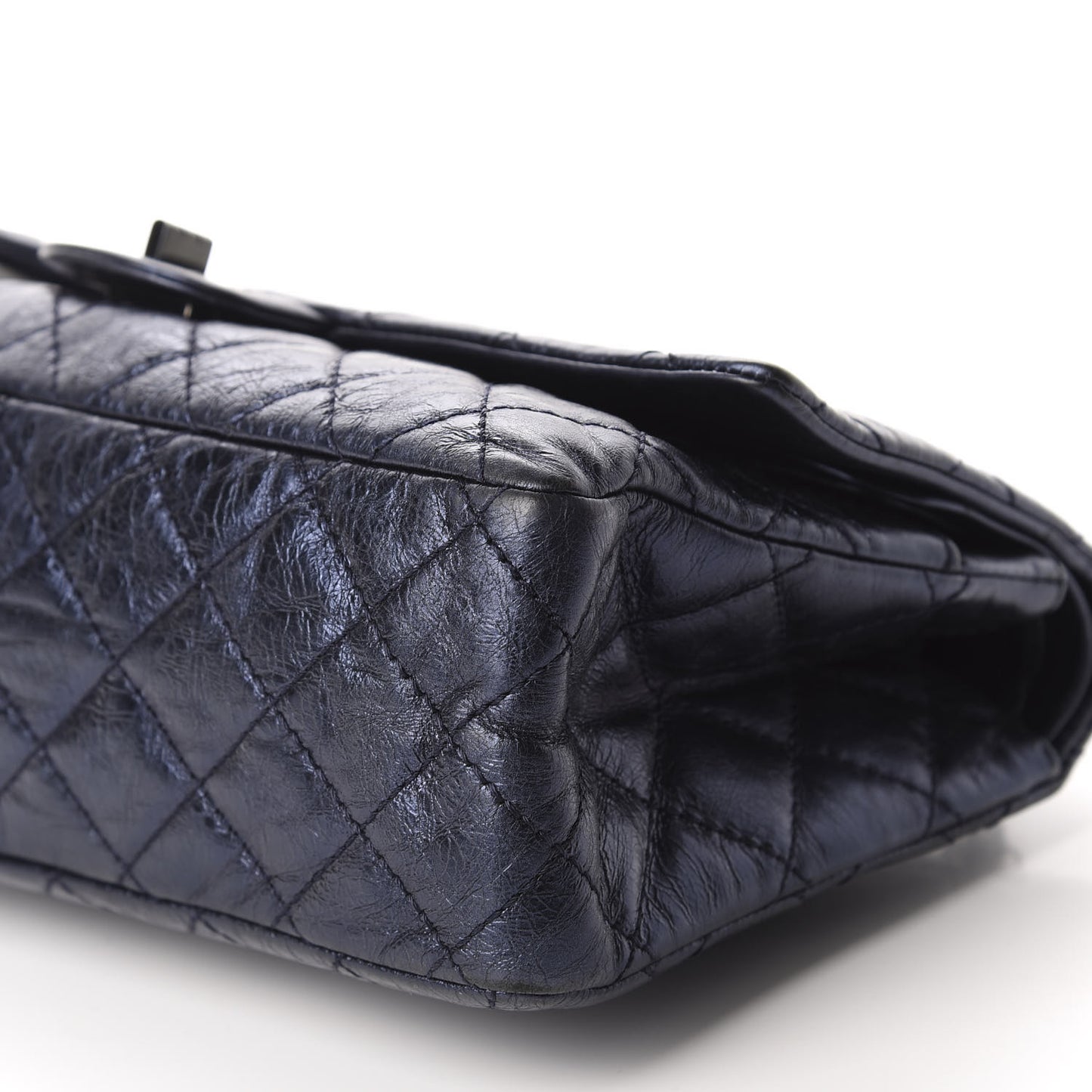 Metallic Calfskin Quilted 2.55 Reissue 226 Flap Dark Navy Blue