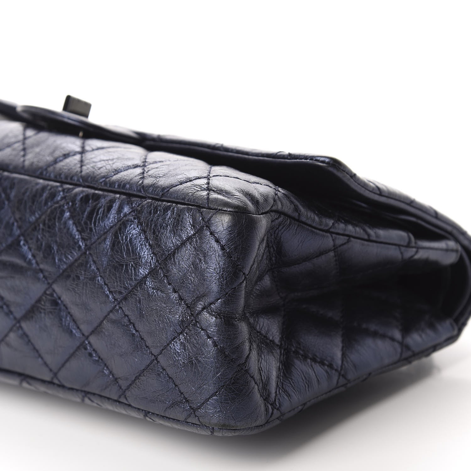 Chanel Metallic Calfskin Quilted 2.55 Reissue 226 Flap Dark Navy Blue 6 of 9
