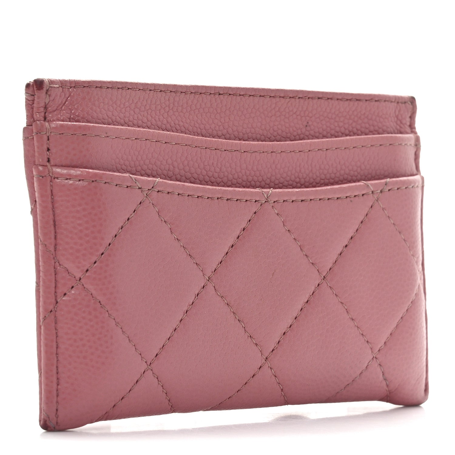 Chanel Caviar Quilted Card Holder Pink 3 of 11