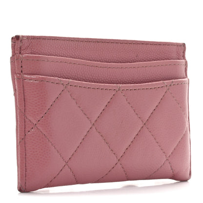 Chanel Caviar Quilted Card Holder Pink 3 of 11