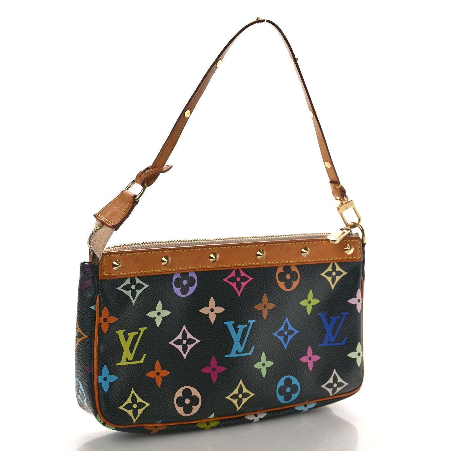 Louis Vuitton Monogram Multicolor Pochette Accessories Black 3 of 9
