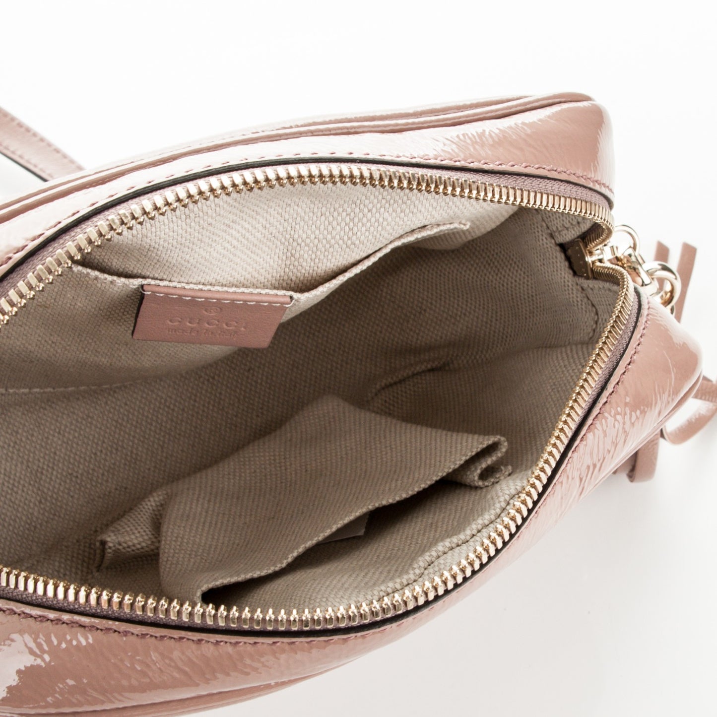 Vernice Naplack Small Soho Disco Bag Dark Cipria