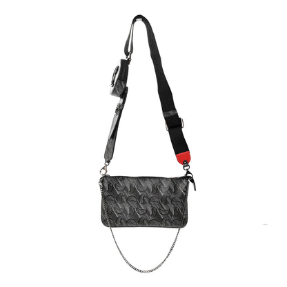 Christian Louboutin Toile Monogram Loubila Chain Hybrid Crossbody Black 1 of 15