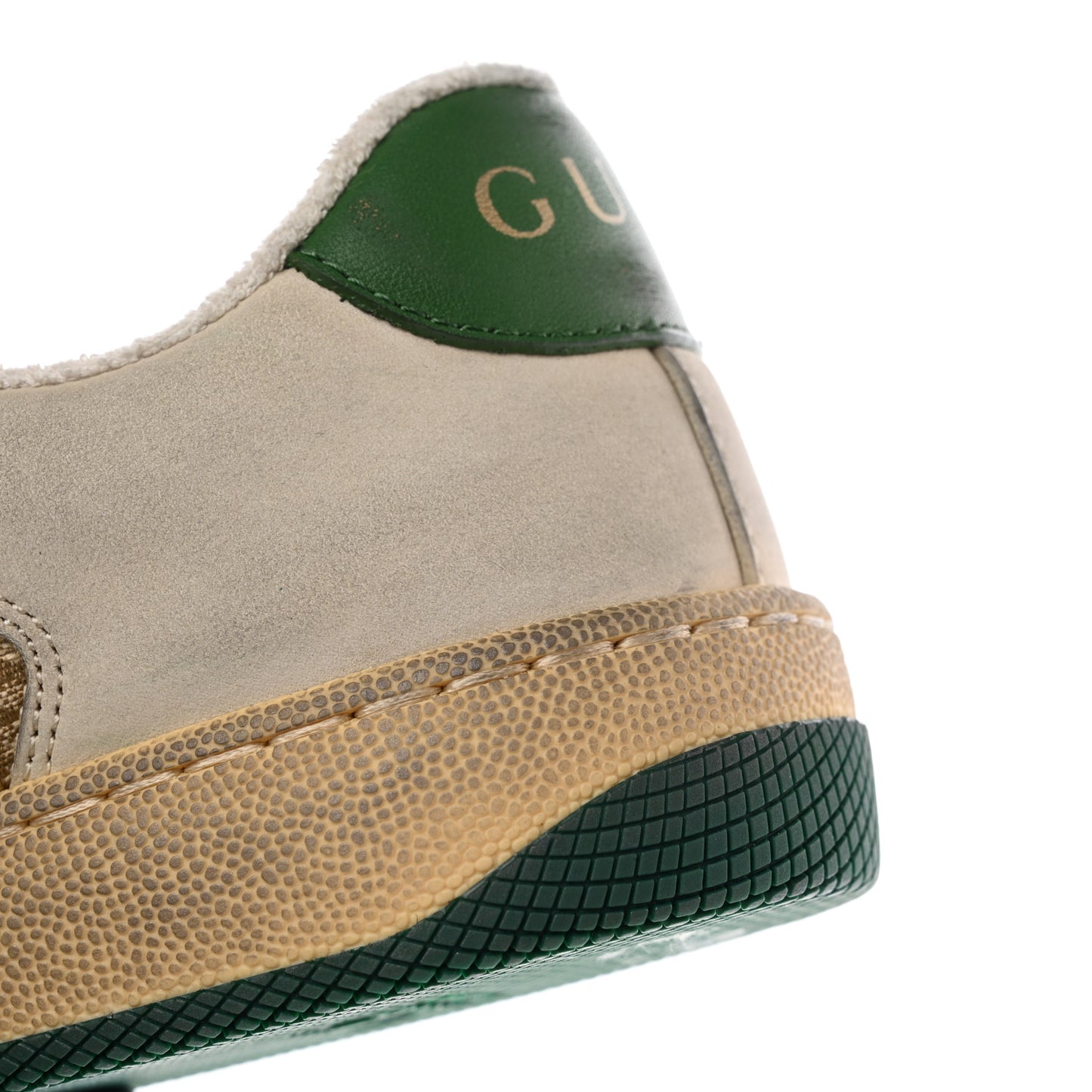 GG Monogram Nubuck Web Womens Screener Sneakers 37 New Sand Milk Vintage Green