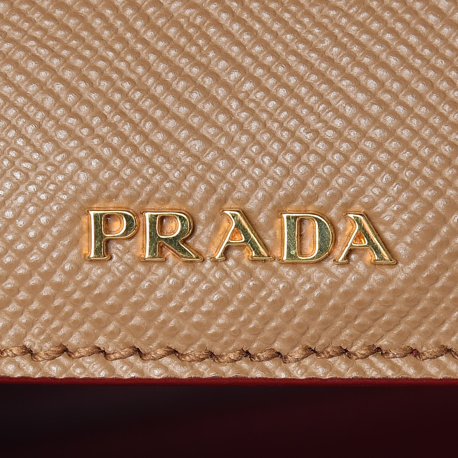Prada Saffiano Cuir Medium Double Bag Caramel Fuoco 9 of 11