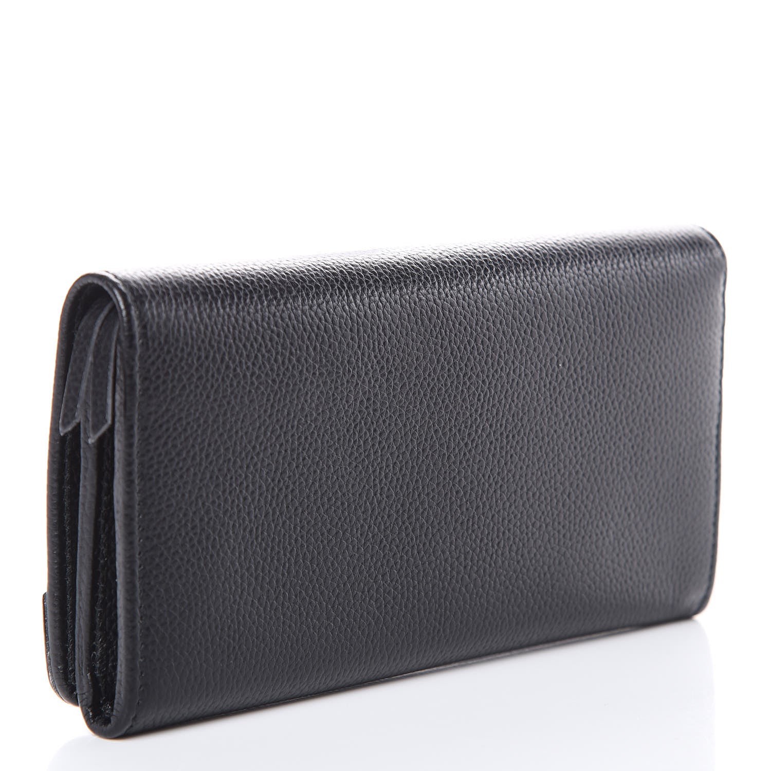Balenciaga Grained Calfskin Classic Gold Hardware Money Wallet Black 3 of 9