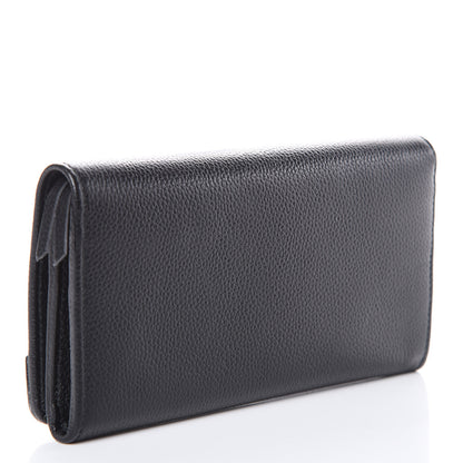 Balenciaga Grained Calfskin Classic Gold Hardware Money Wallet Black 3 of 9