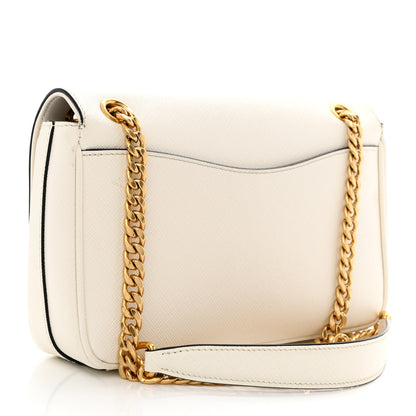 Prada Saffiano Flap Shoulder Bag Bianco 3 of 13