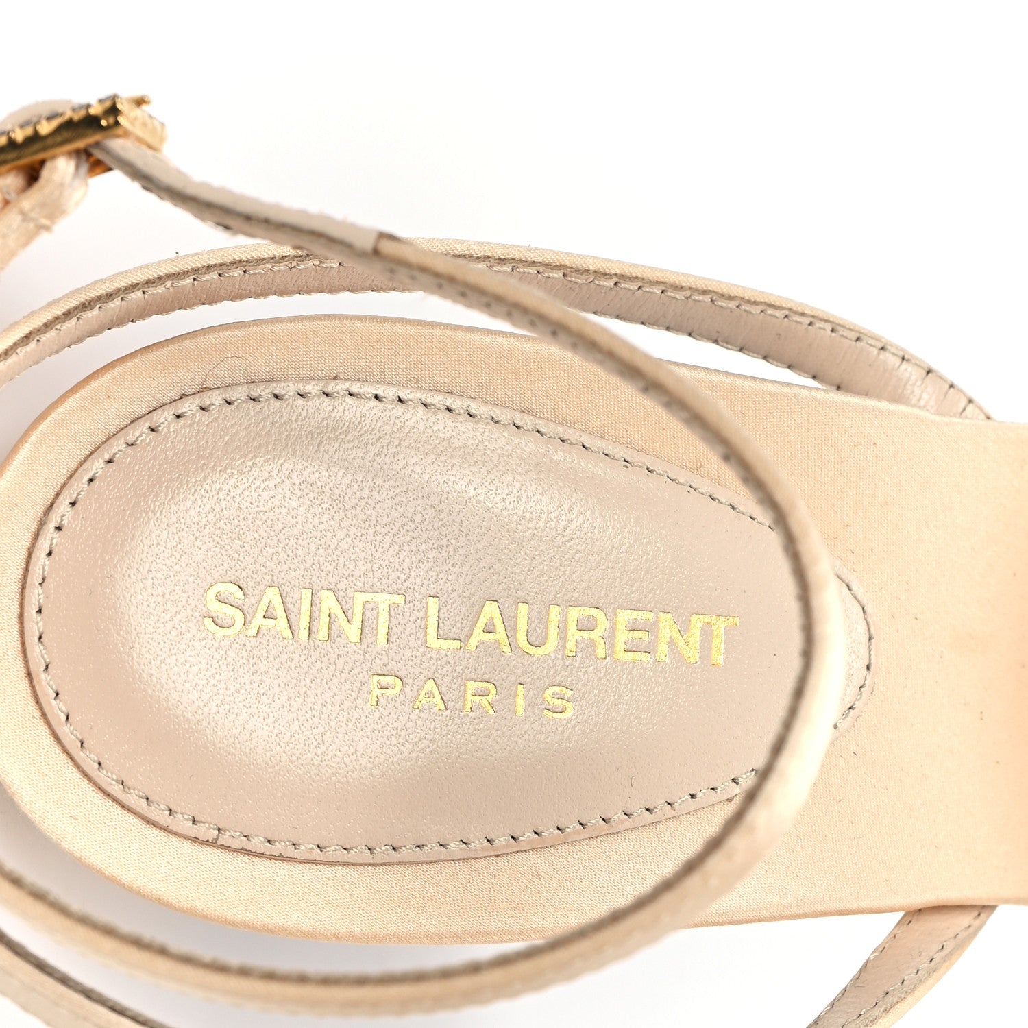 Saint Laurent Crepe Satin Crystal New Nuit 110 Sandals 37.5 Soft Nude 8 of 8