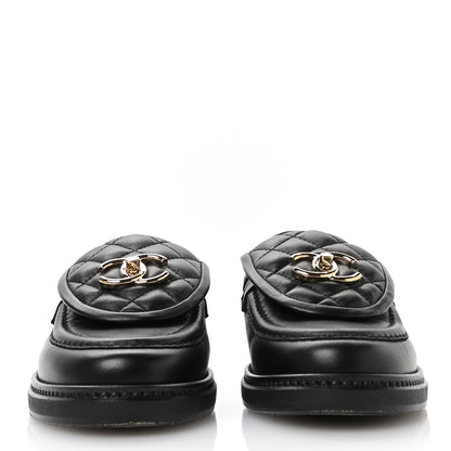 Chanel Lambskin Quilted CC Turnlock Loafers 36 Black 3 of 8