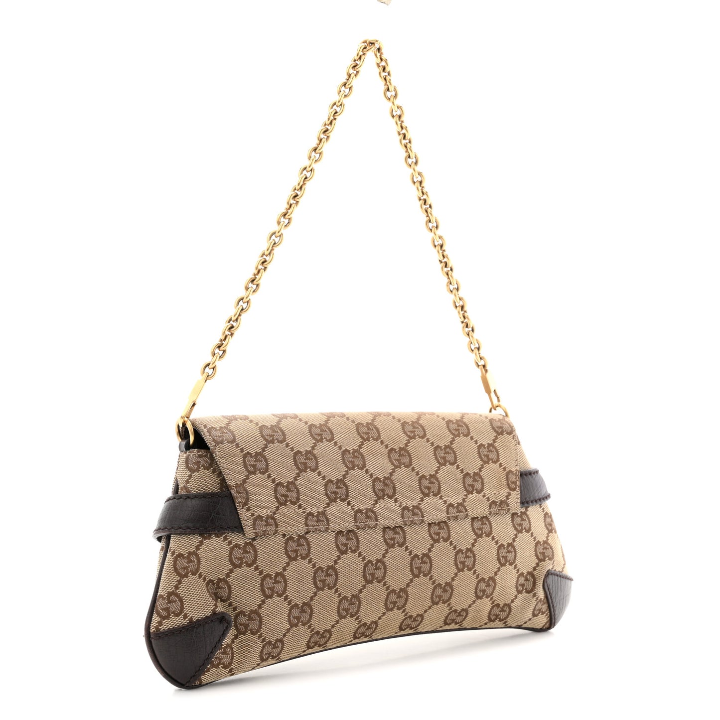Monogram Horsebit Clutch Dark Brown