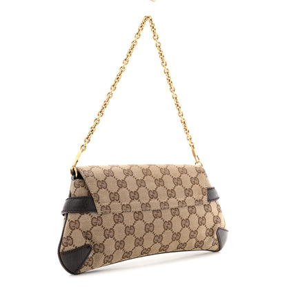 Gucci Monogram Horsebit Clutch Dark Brown 3 of 13