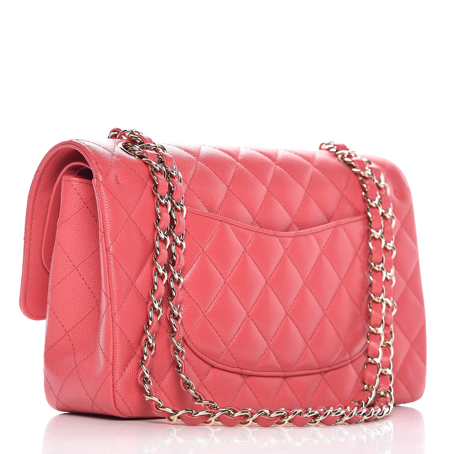 Chanel Caviar Quilted Medium Double Flap Dark Pink 4 of 8