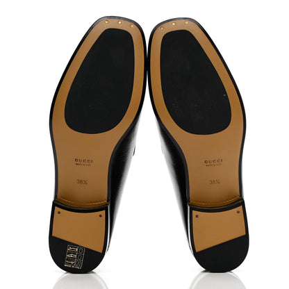 Gucci Goatskin Womens Horsebit Mid-Heel Loafers 38.5 Black 5 of 15