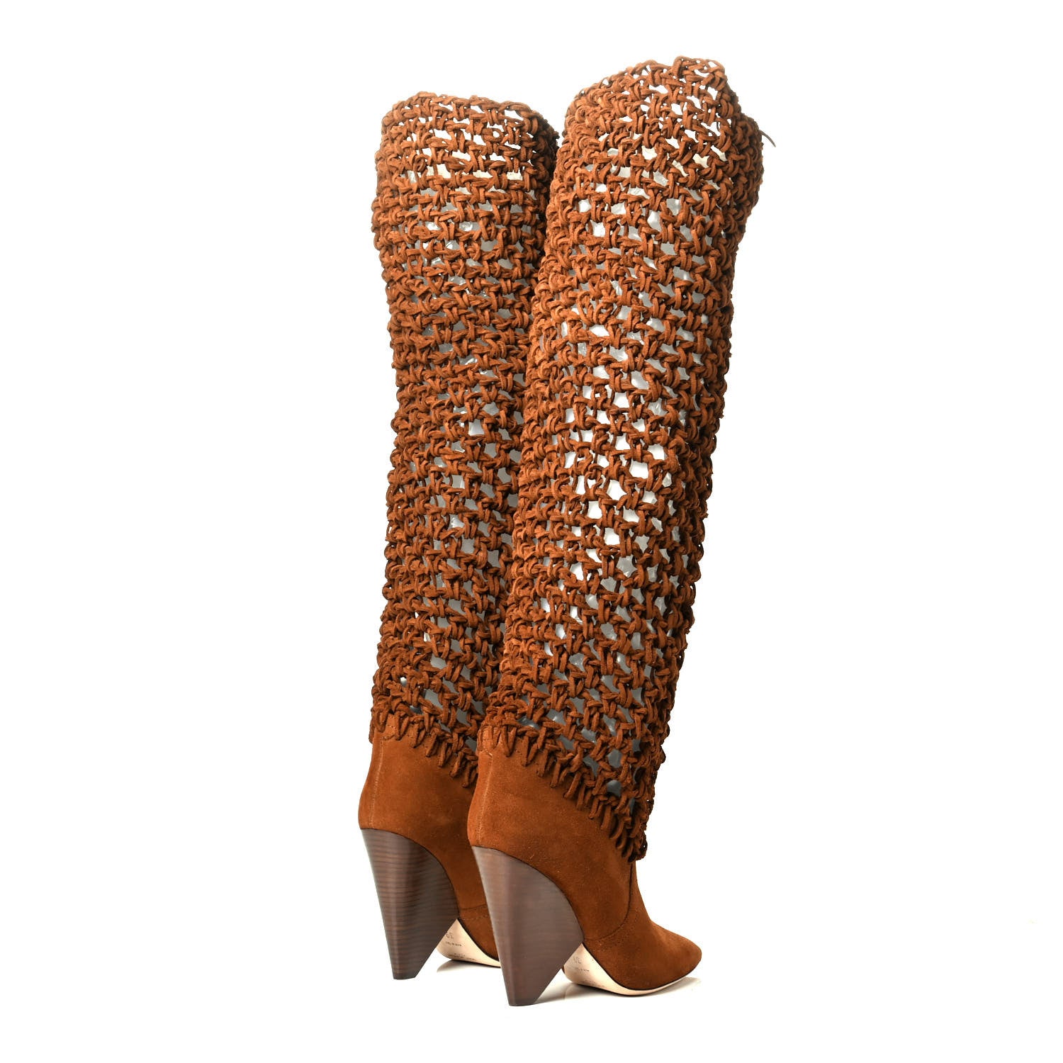 Saint Laurent Suede Twine Soho Niki 105 Thigh High Boots 39 Light Land 10 of 15