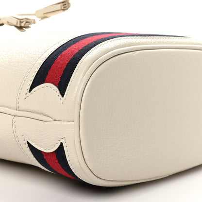 Gucci Glazed Textured Calfskin Web Small Ophidia Bucket Bag Mystic White 10 of 11