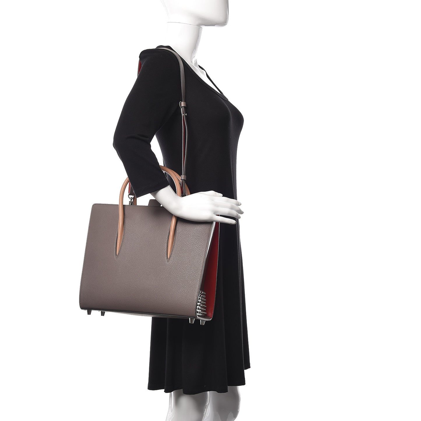 Calfskin Empire Patent Studded Medium Paloma Storm