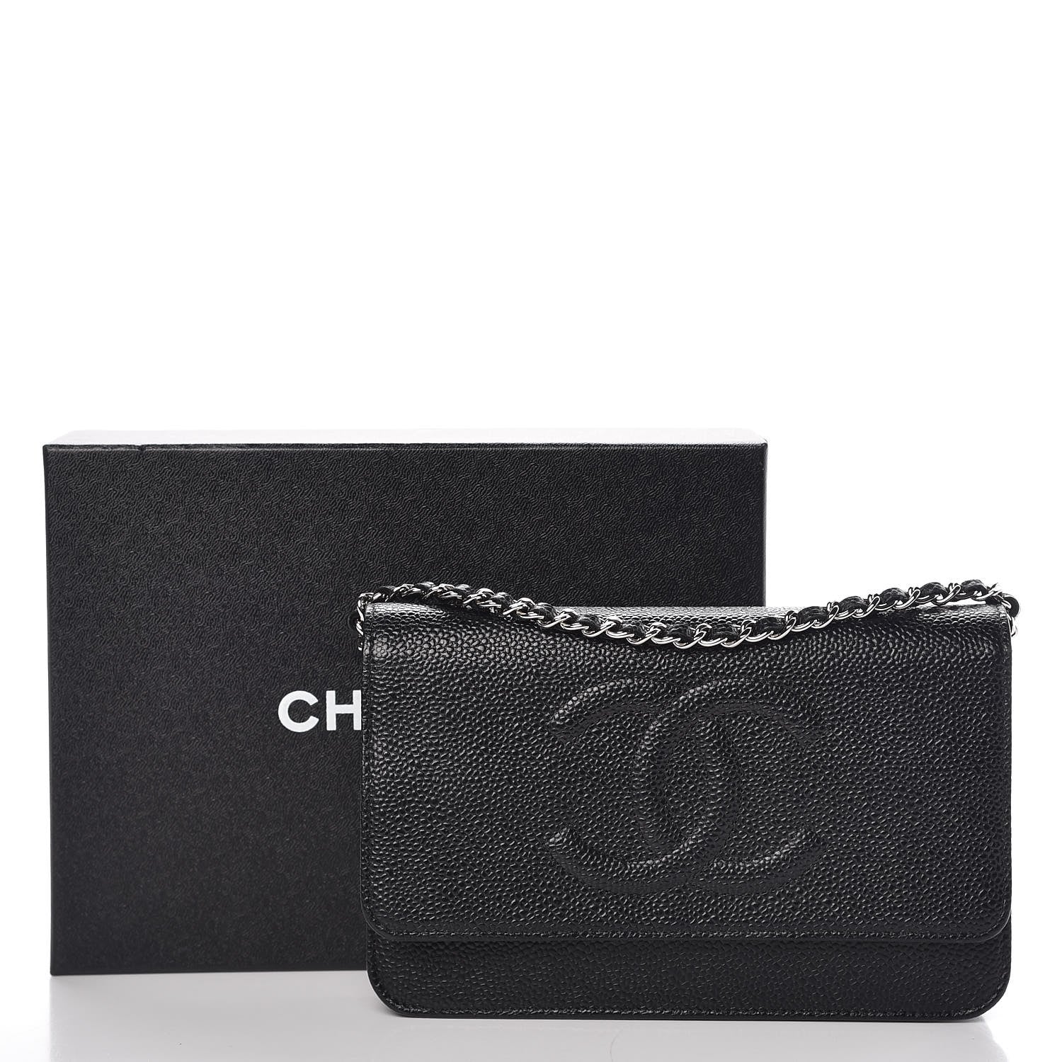 Chanel Caviar Timeless CC Wallet On Chain WOC Black 9 of 9