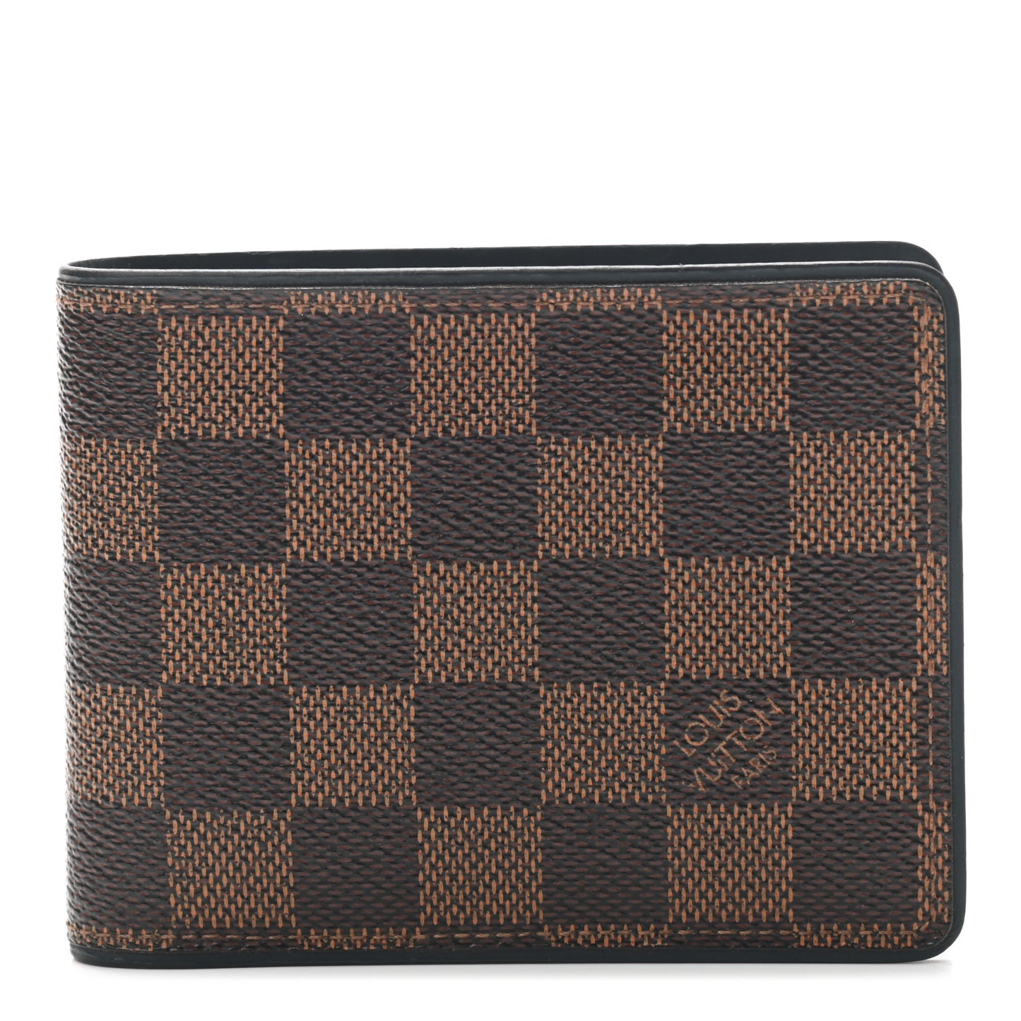 Damier Ebene Calfskin Multiple Wallet Blue