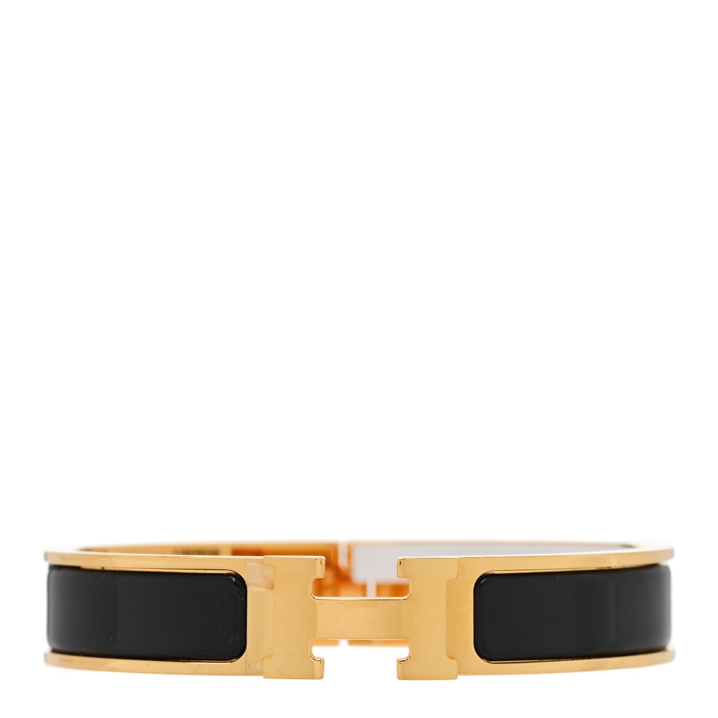 Enamel Narrow Clic Clac H Bracelet PM Black