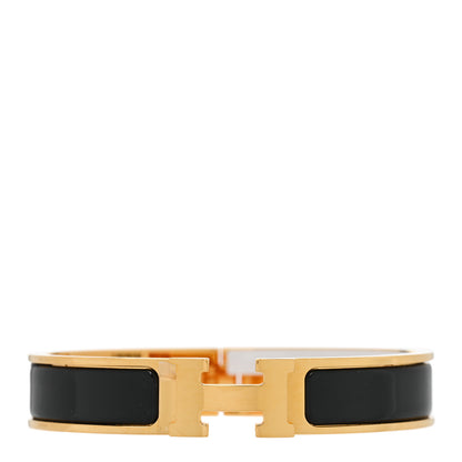 Hermes Enamel Narrow Clic Clac H Bracelet PM Black 1 of 5