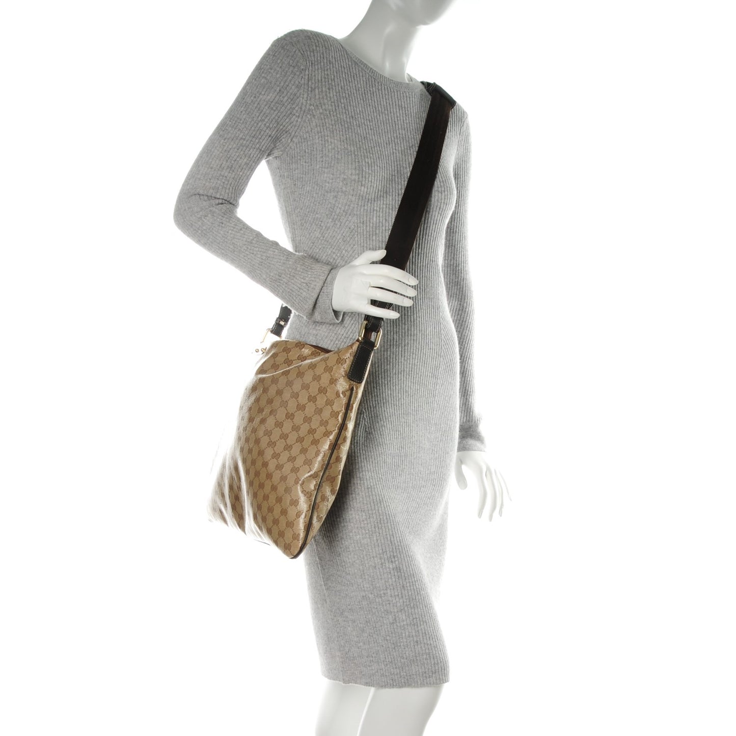 Crystal Monogram Messenger Bag Brown