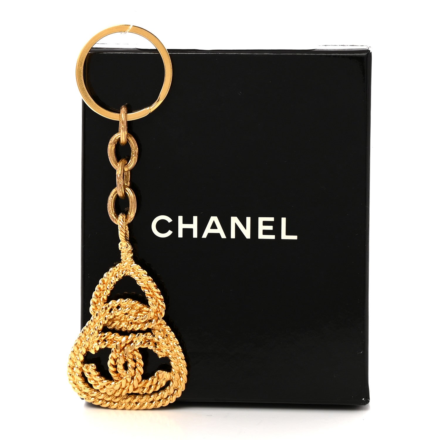 Chanel Metal Braided CC Logo Key Chain Gold 5 of 5