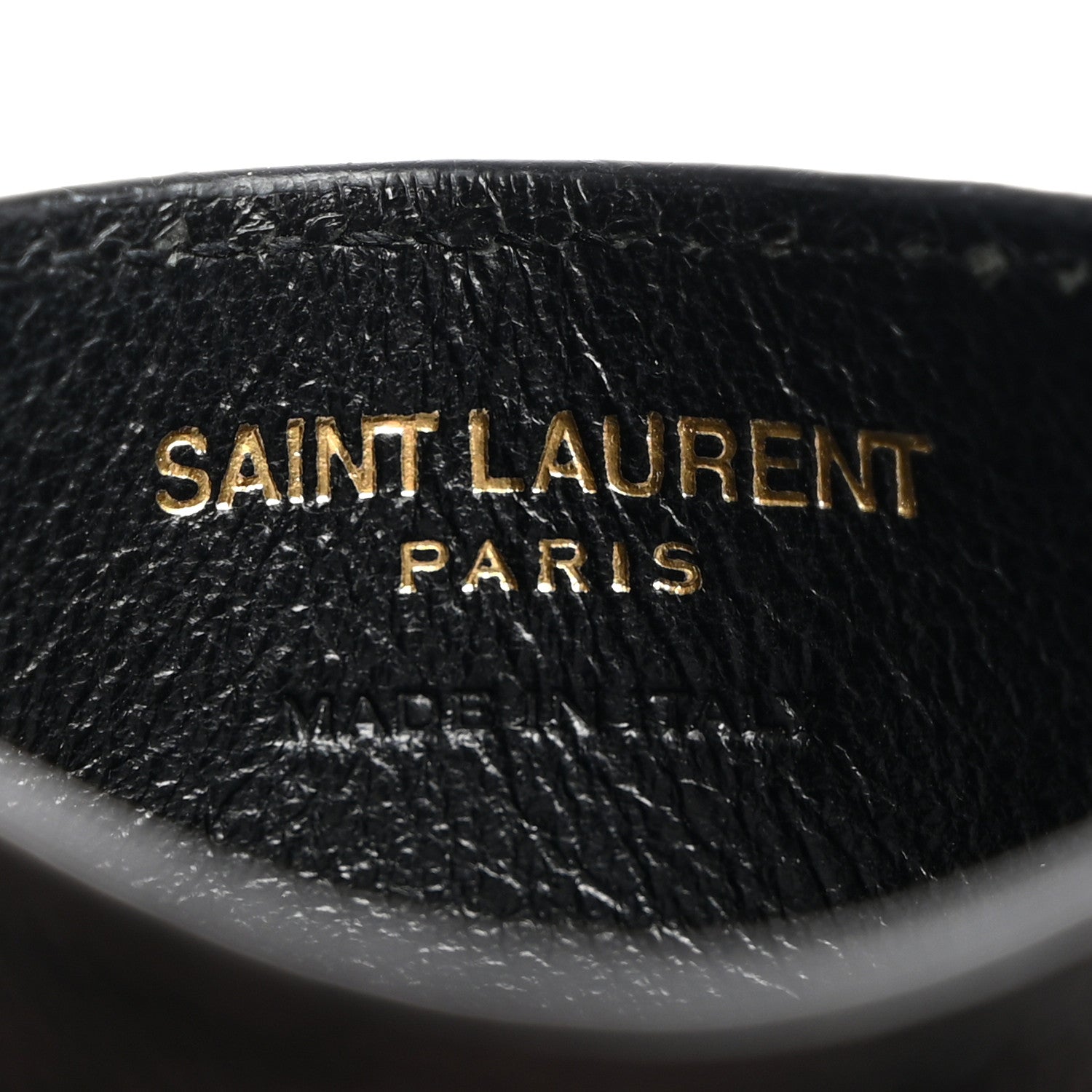 Saint Laurent Grain De Poudre Matelasse Chevron Monogram Credit Card Case Black 6 of 7