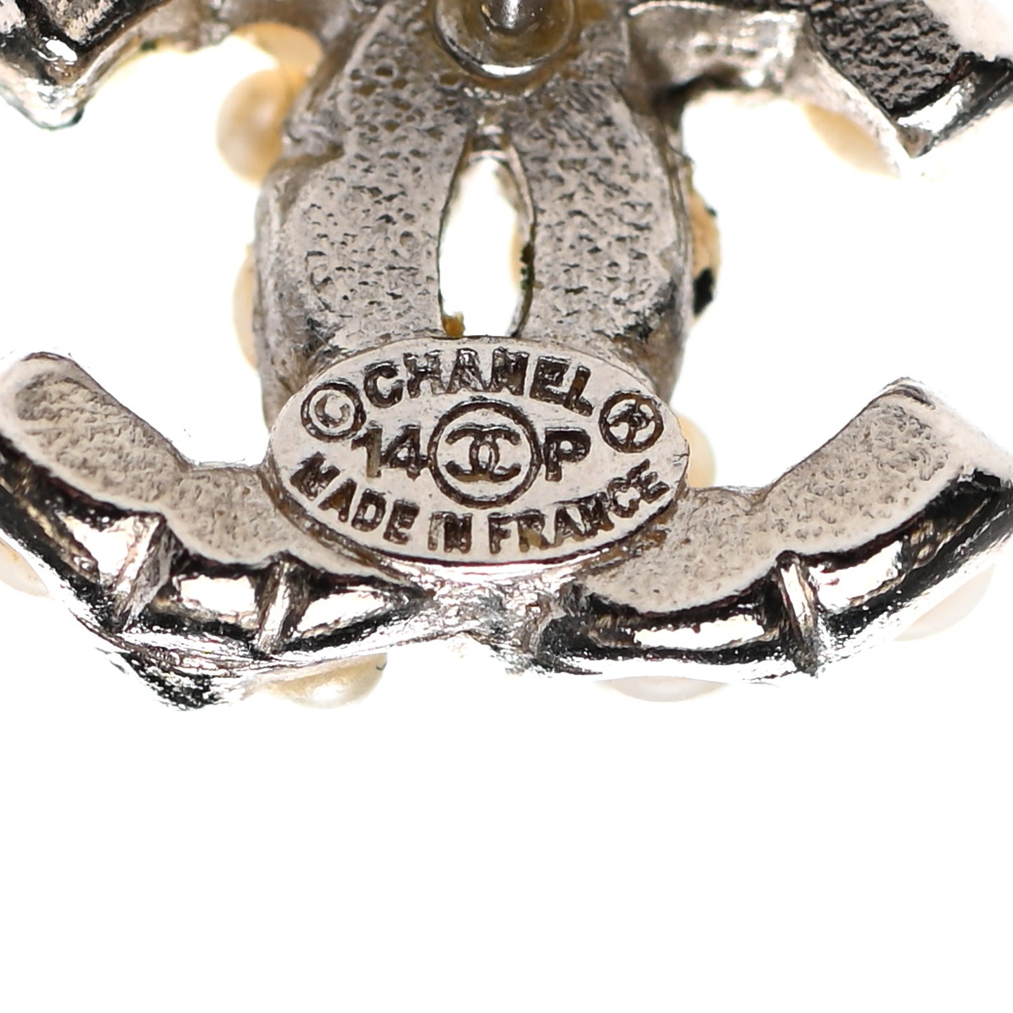 Pearl CC Earrings Silver