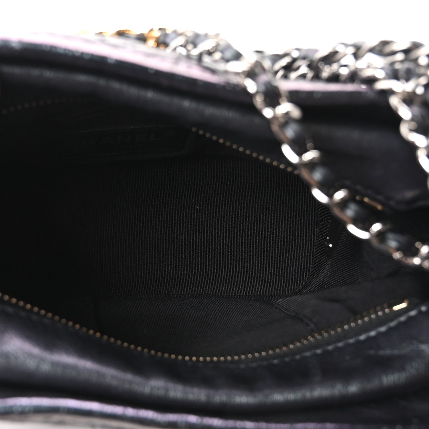 Chanel Iridescent Aged Calfskin Quilted Small Gabrielle Hobo Black 5 of 10