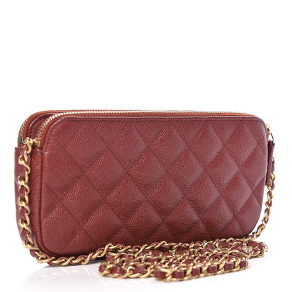 Chanel Iridescent Caviar Quilted Small Clutch With Chain Red 3 of 13