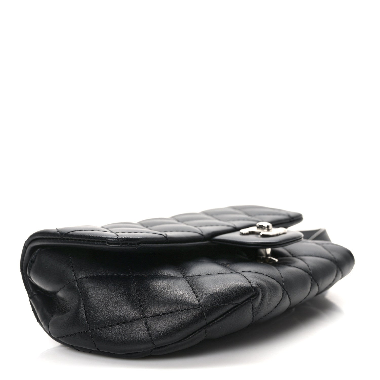 Chanel Calfskin Quilted CC Uniform Flap Belt Bag Black 4 of 12